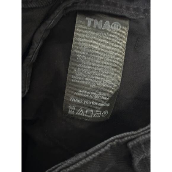 TNA Aritzia Supply Cargo Pants Womens 4 Black Heavyweight Cotton Baggy - Picture 5 of 6